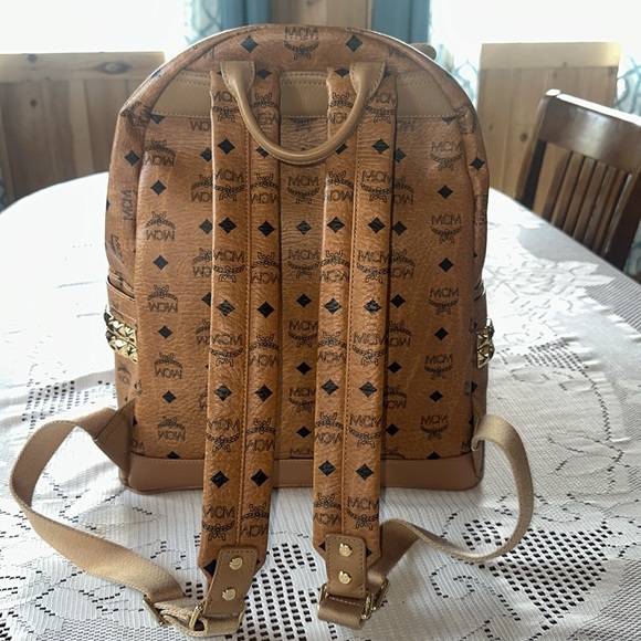 MCM Brown Backpack with Iconic Visetos Monogram - Picture 3 of 13